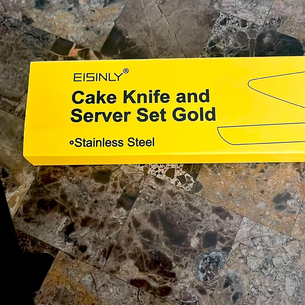 Stainless steel gold cake and Knife Set